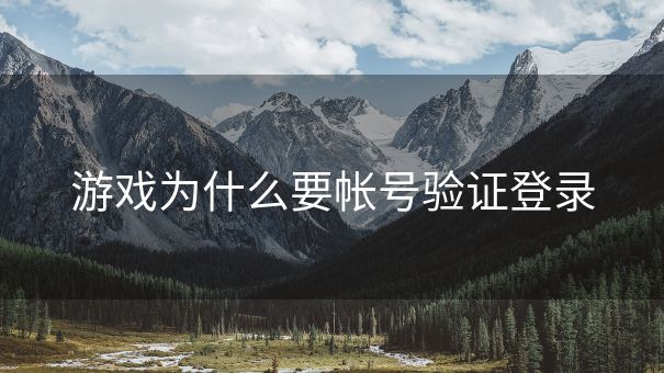 游戏为什么要帐号验证登录