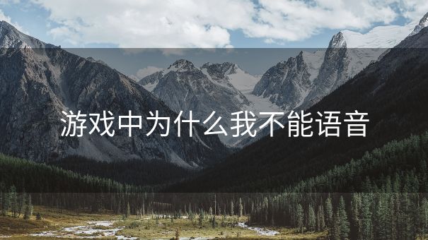 游戏中为什么我不能语音