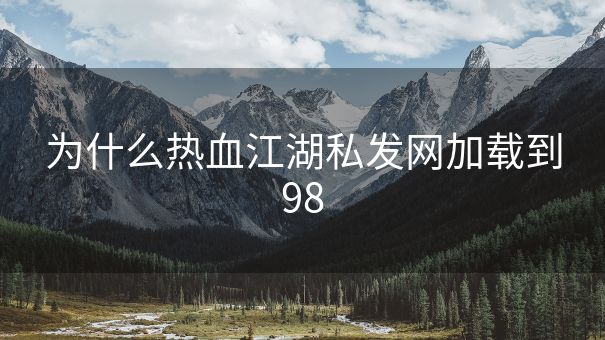 为什么热血江湖私发网加载到98