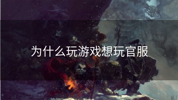 为什么玩游戏想玩官服