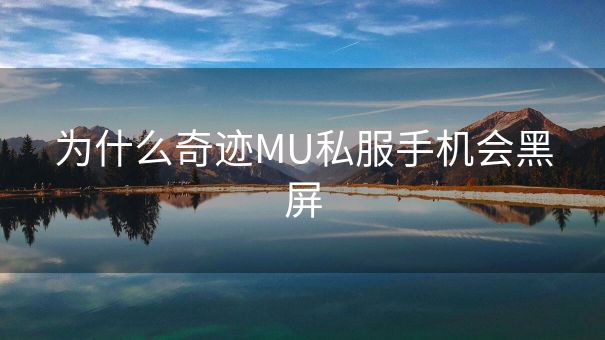 为什么奇迹MU私服手机会黑屏