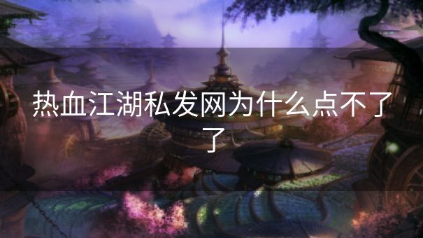 热血江湖私发网为什么点不了了
