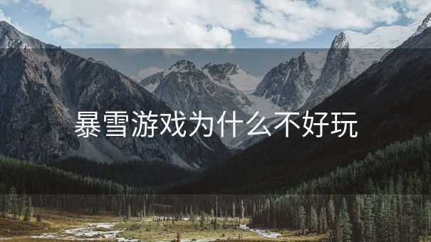 暴雪游戏为什么不好玩