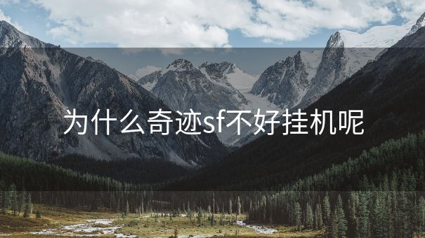 为什么奇迹sf不好挂机呢