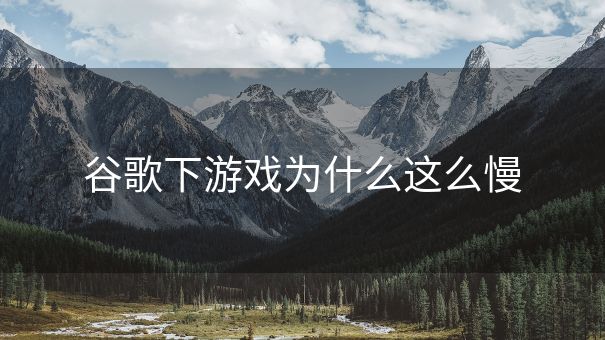 谷歌下游戏为什么这么慢