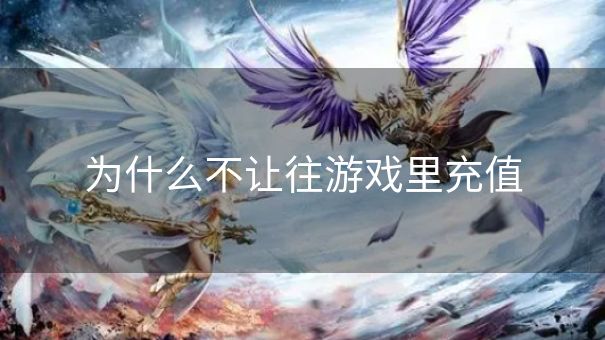 为什么不让往游戏里充值