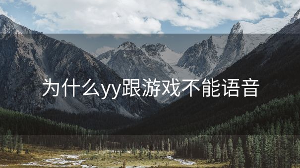 为什么yy跟游戏不能语音