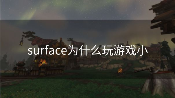 surface为什么玩游戏小